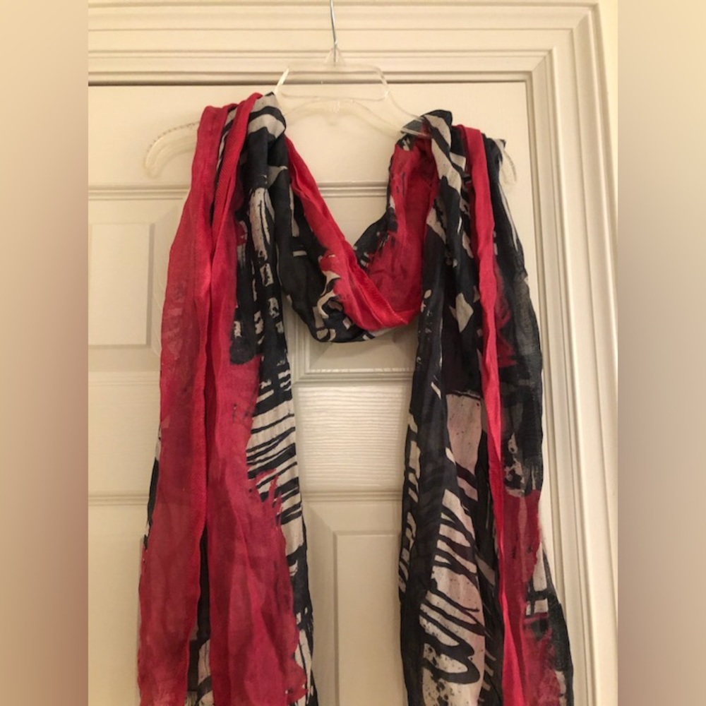 Banana Republic pink & black scarf